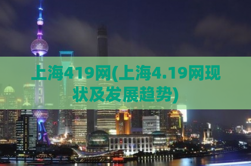 上海419网(上海4.19网现状及发展趋势)