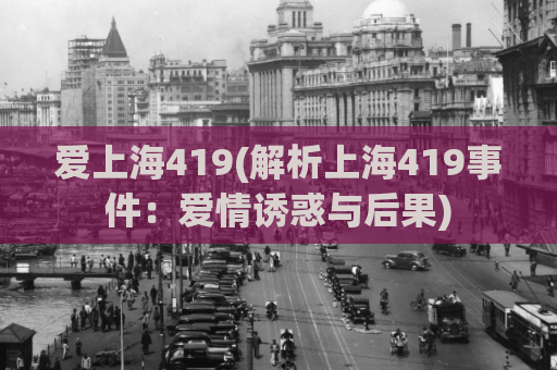 爱上海419(解析上海419事件：爱情诱惑与后果)